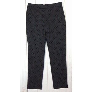 Talbots Flocked Polka Dot Pants New Size 8 Black Side Zipper Women's $80